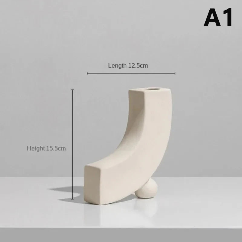 Bedroom Desktop Home Decor Photography Background Decor Modern Simple Ceramic Art Vase Dried Flowers Flower Arrangement Ornament