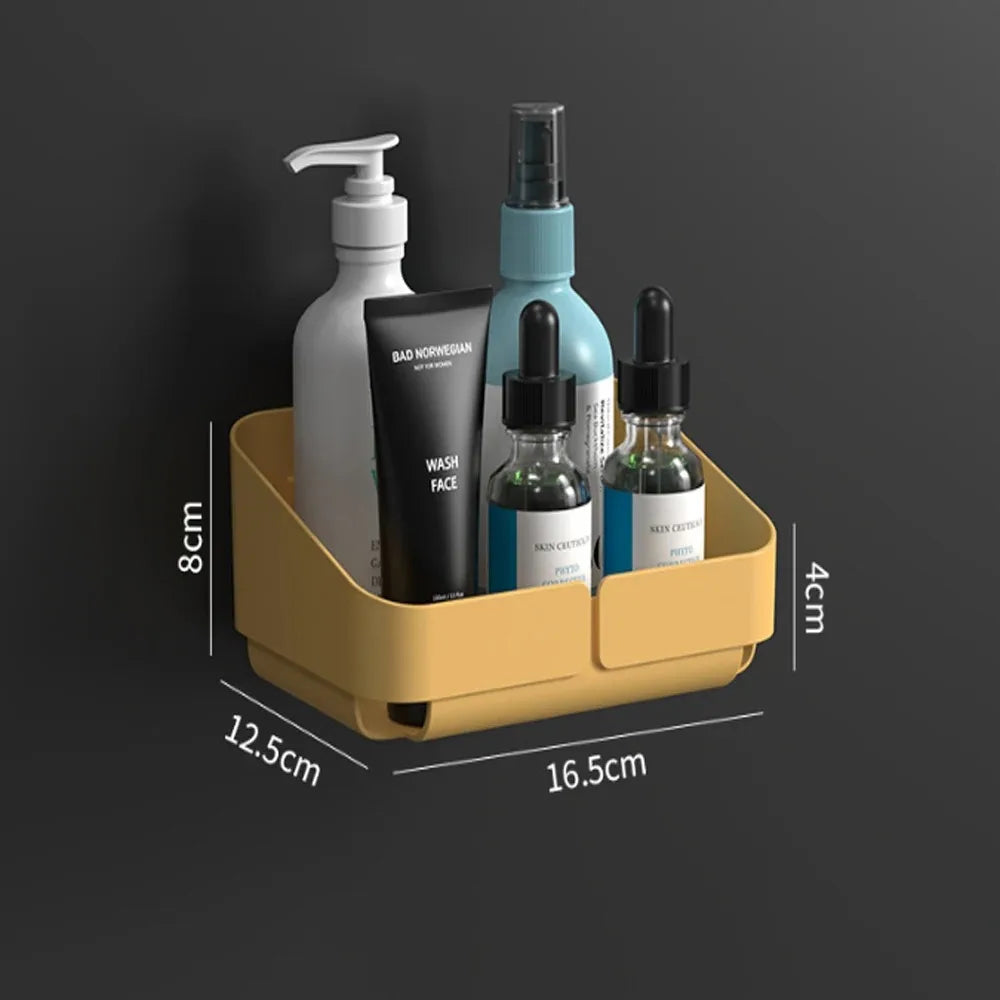 Bathroom Kitchen Convenience Rack Shelf Makeup Storage Organizer Cosmetics Shampoo Rack Shower Shelf Wall Spice No Drilling