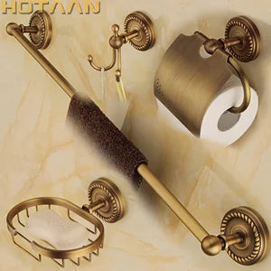 .,solid brass Bathroom Accessories Set,Robe hook,Paper Holder,Towel Bar,soap basket,bathroom sets,YT-12200-B