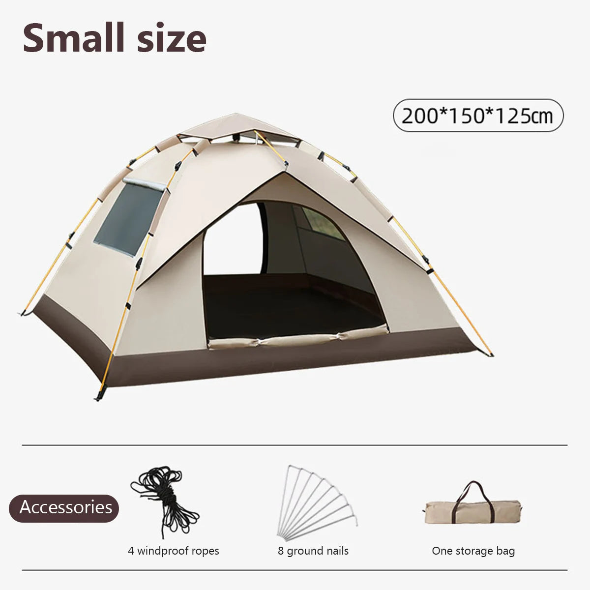 2-4 Person Outdoor Folding Tent Quick Automati Opening Self-driving Wild Camping Tent Waterproof Sunscreen Portable Tent