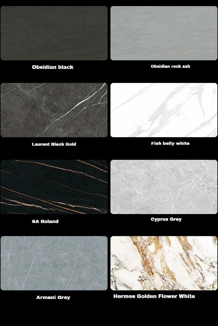 Italian Luxury Stainless Steel Dining Table, Oval Imported Stone Tabletop, Trending Villa Home Design, Corrosion/Heat/Easy-Clean