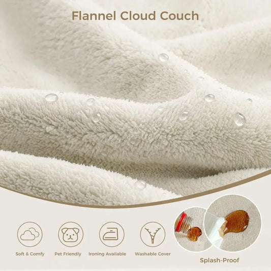 120'' L-Shaped Cloud Couch Modular Sectional Sofa Extra-Wide with Ottoman Deep Seat Comfortable Living Room Customized