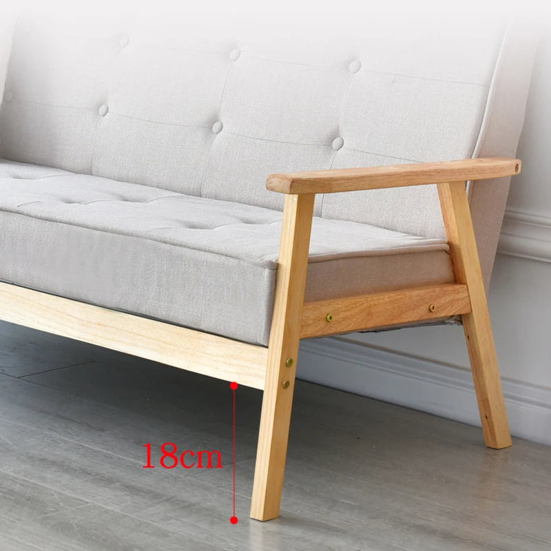 Modern Minimalist Sofa Small Apartment Original Solid Wood Style Home Living Room Nordic Small Double Apartment Fabric Sofa
