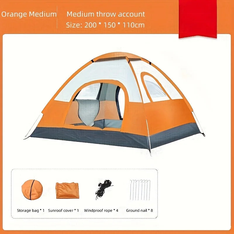 Outdoor Camping Portable Folding Tent, Wilderness Camping Equipment, Large Automatic Rain and Mosquito Beach Tent