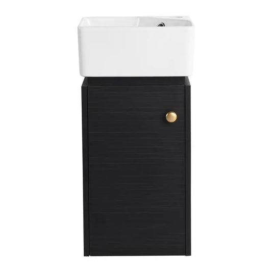 12 Inch Bathroom Vanity with Sink, Soft Close Door, Compact 24.1" Tall Design for Small Spaces