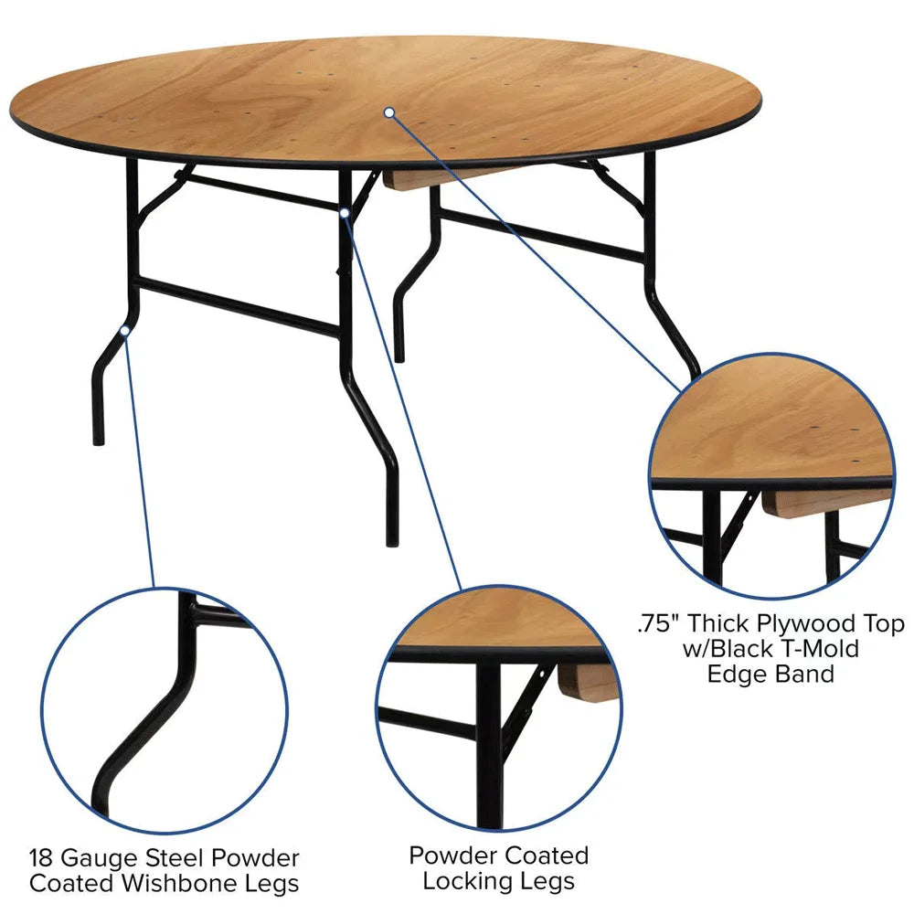 Foldable Epoxy Dinning Table Set Wooden Top for Hotel Wedding Rental Cheaper