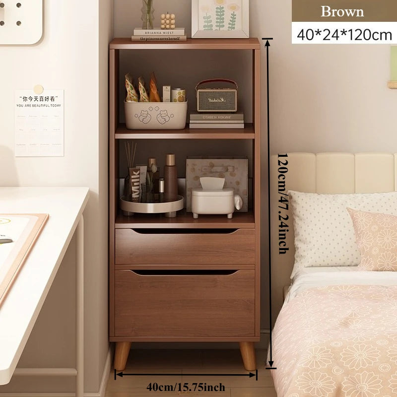 Living Room Bookshelf Multi-Level Floor Standing Storage Rack Office Display Cabinet Bookcase With Drawers Study Books Storage