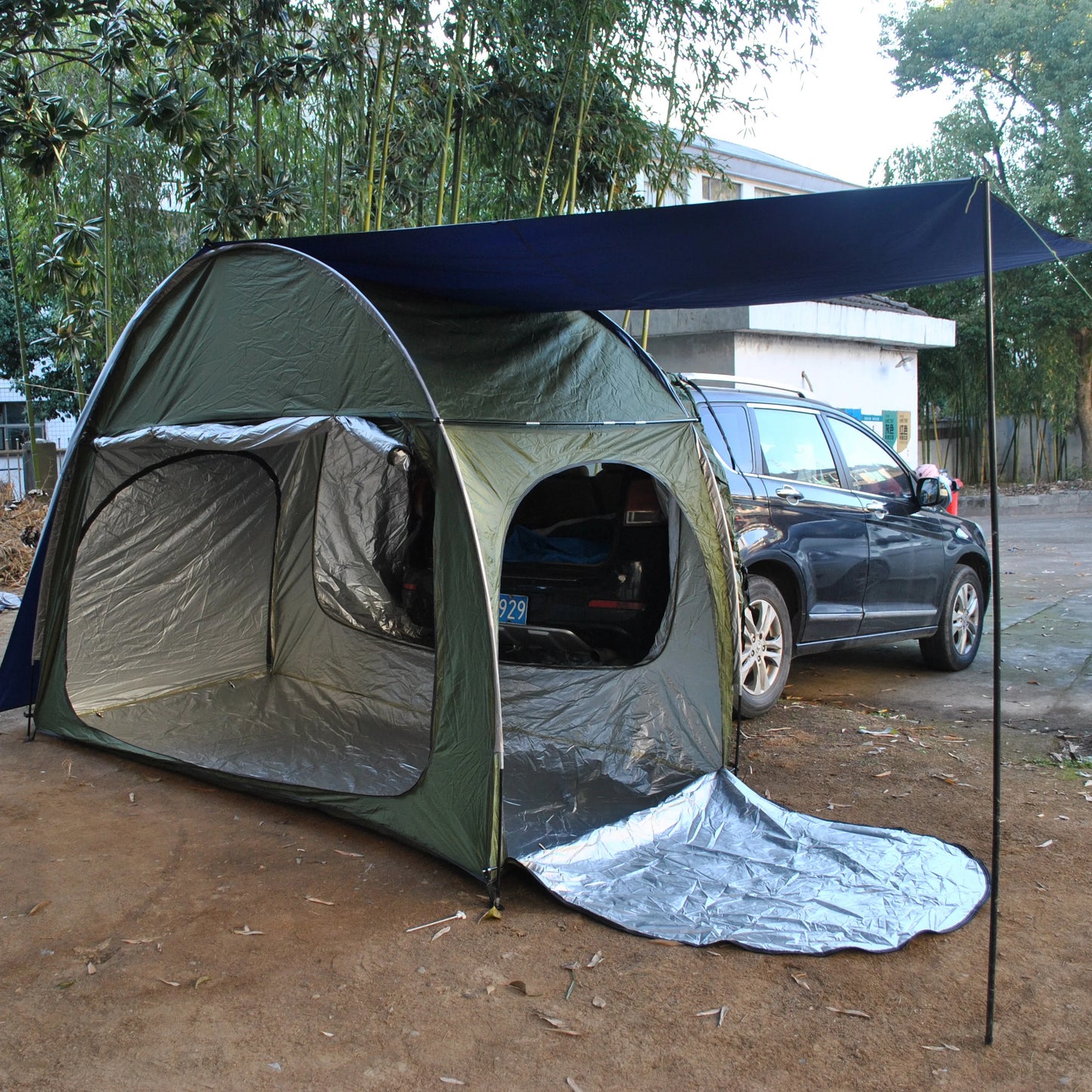 Car Rear Tent with Floor, SUV Back Tent Stand, Freely Hatchback Tent, Generous Vertical Height, Reliable in All Elements