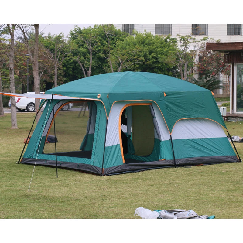 Leisure Camping Tent Two-Bedroom And One-Living Double-Layer Tent Outdoor Camping Waterproof Waterproof For 5-8 People small siz