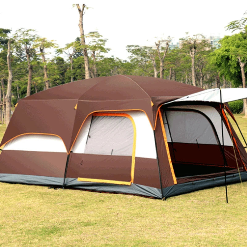 Leisure Camping Tent Two-Bedroom And One-Living Double-Layer Tent Outdoor Camping Waterproof Waterproof For 5-8 People small siz