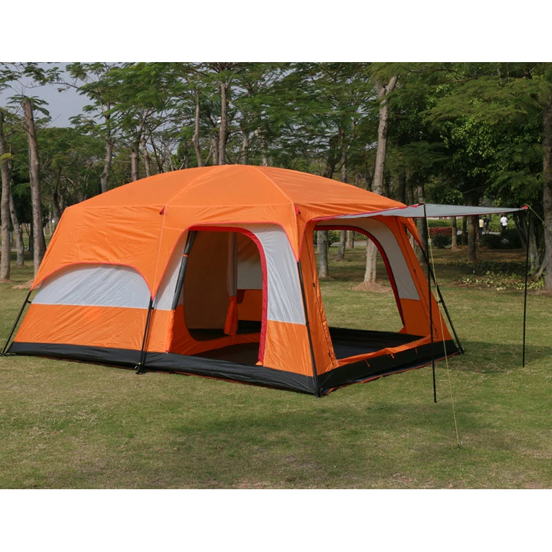 Leisure Camping Tent Two-Bedroom And One-Living Double-Layer Tent Outdoor Camping Waterproof Waterproof For 5-8 People small siz