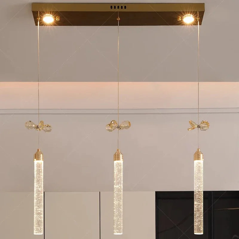 Modern home decoration salon lamps for living room smart crystal Pendant lights dining room indoor lighting