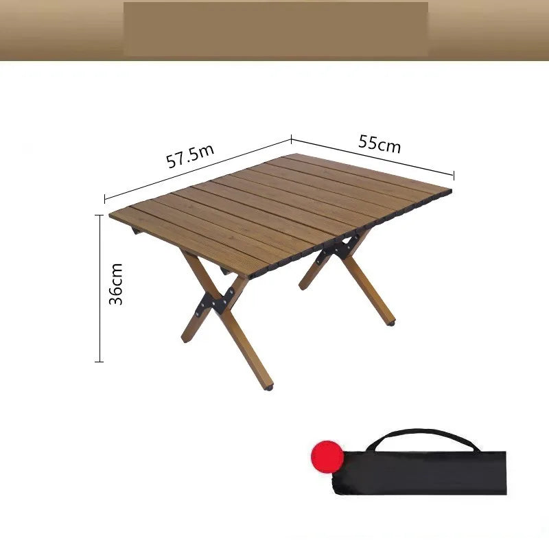 Foldable Wooden Patio Table Outdoor Portable Camping Picnic Desk Lightweight Garden Furniture Backyard Beach Fun Furniture