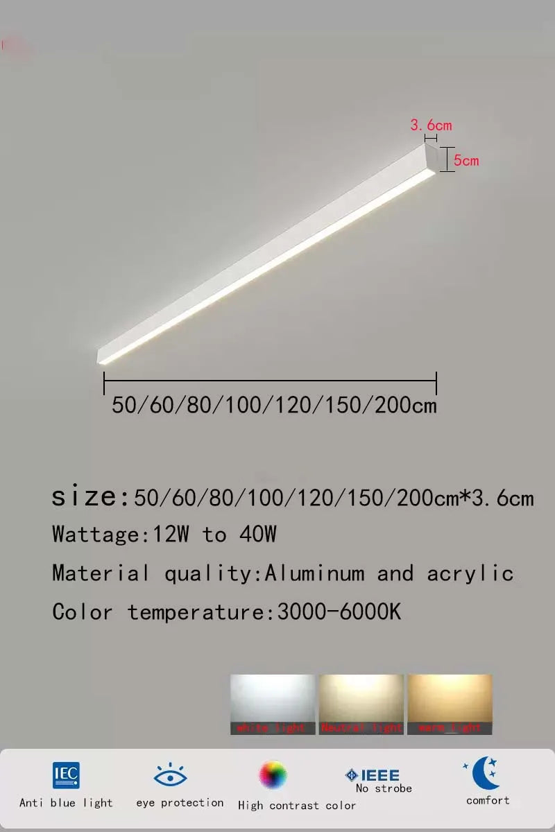 Modern minimalist, bar shaped, balcony, bedroom, living room, foyer, bedside, ceiling light, eye protection LED home decoration