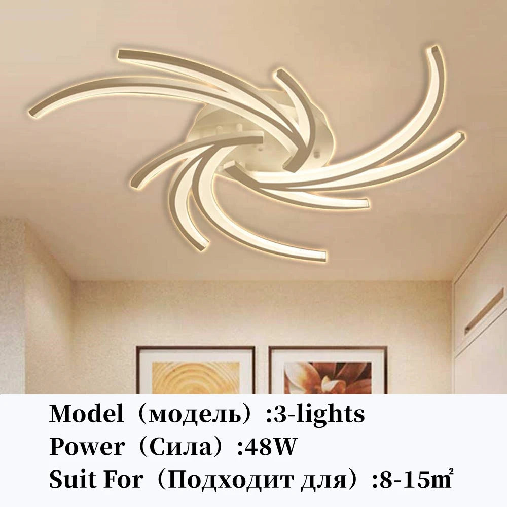 Modern LED Chandelier Home Decoration Ceiling Light For Living Study Room Bedroom Ceiling Lamps Indoor Lighting White Decor Lamp