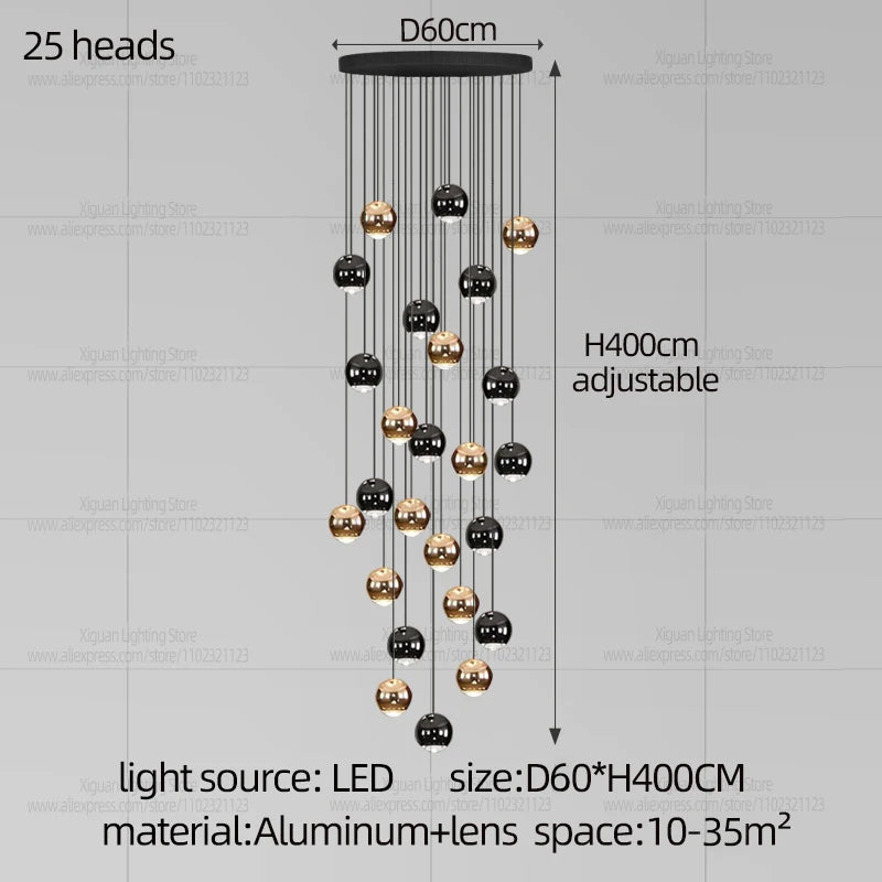 Modern Home decor Led Lights Pendant Light Lamps Chandeliers For Living Room Hanging Light Indoor Lighting LED Stair Chandelier