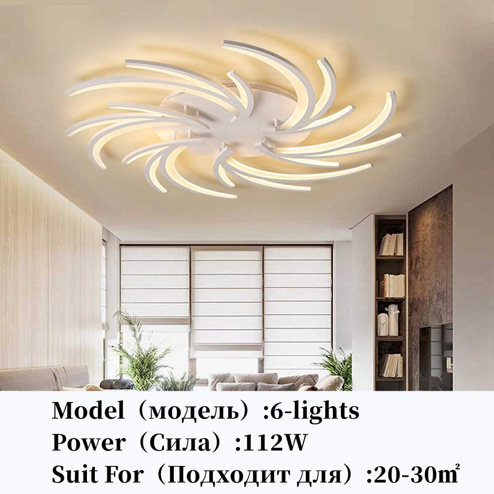 Modern LED Chandelier Home Decoration Ceiling Light For Living Study Room Bedroom Ceiling Lamps Indoor Lighting White Decor Lamp
