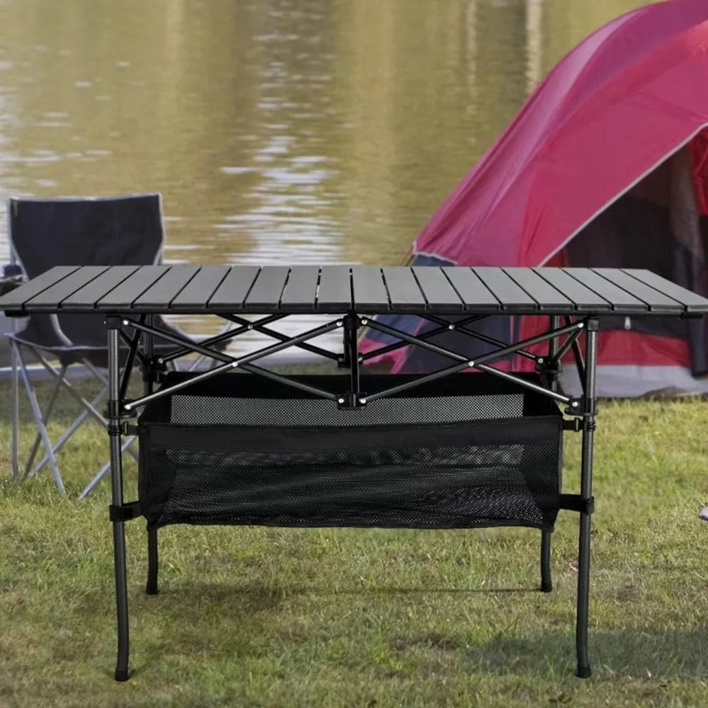 Outdoor Folding Long Table Tourist Portable Storage Egg Roll Table Camping Desk Barbecue Easy To Install  Picnic Outdoor Tables