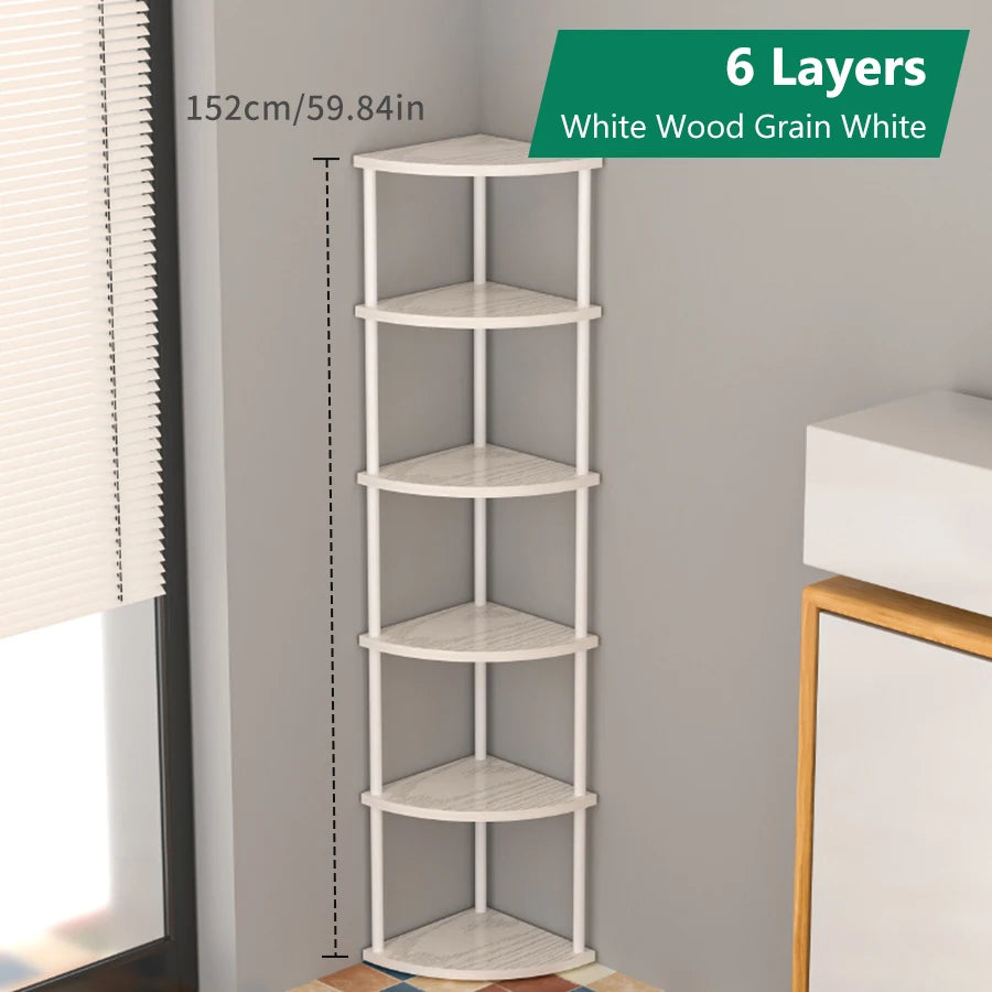 Storage Rack Wall Corner Shelf Practical Storage Rack Living Room/Kitchen/Bedroom Bookshelf Shelf Plant Rack Flower Rack 3/4/5/6