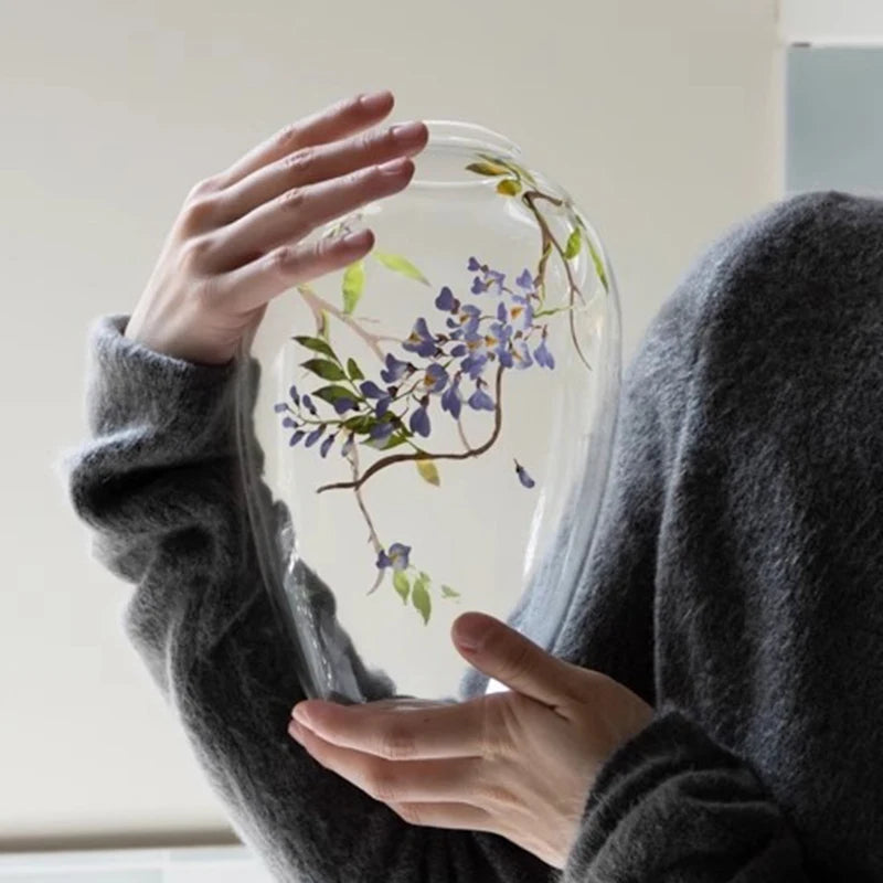 Glass Vases Flowers Centerpiece Tables Mariage Vases Plants Luxury Aesthetic Flowers Bottles Dining Table Ornaments Home Decor