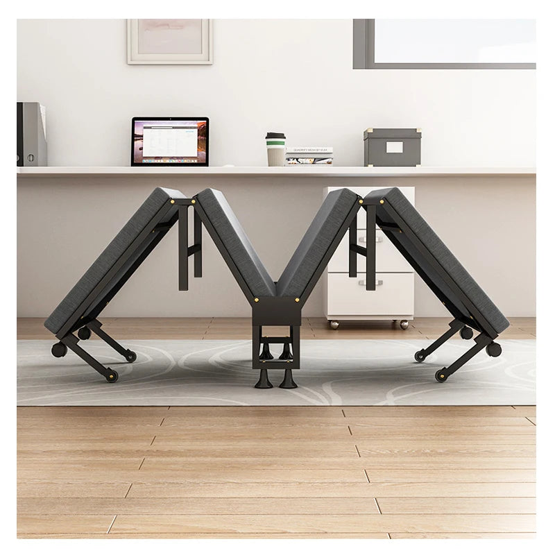 Four fold bed office nap bed nap tool factory directly operated office nap bed carrying wheeled marching bed
