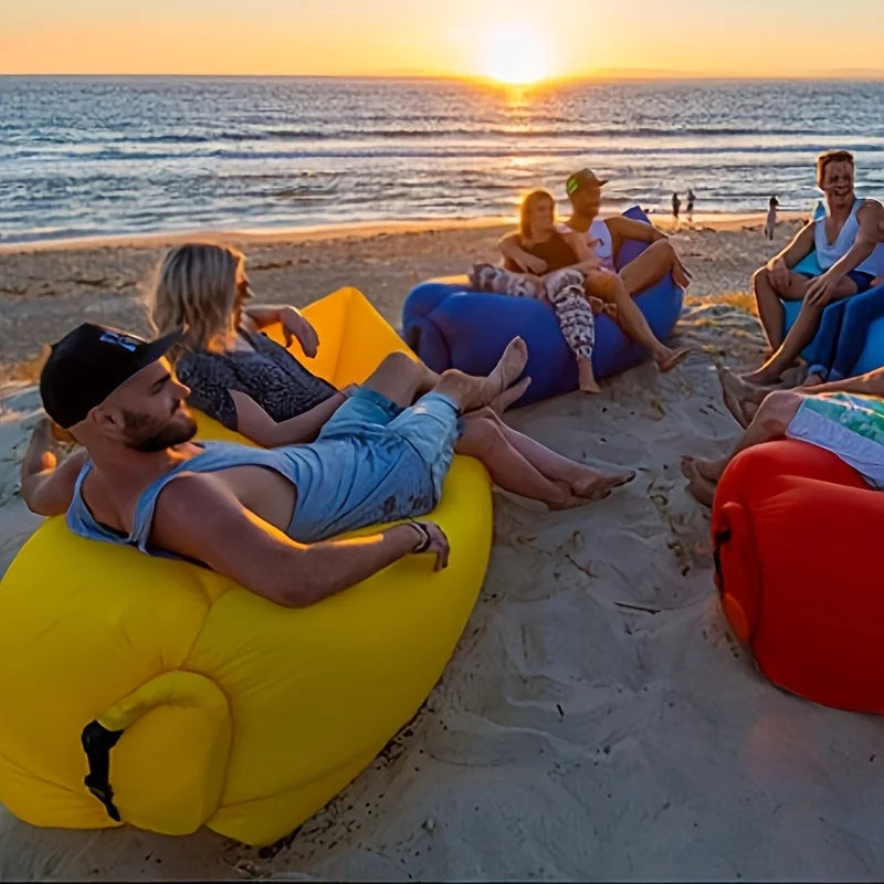 Inflatable Sofa Bed Portable Foldable Soft Comfortable Quick Inflation for Indoor Outdoor Camping Beach Lounging Holiday Gift