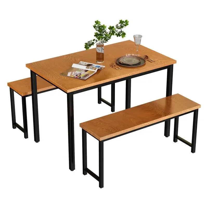 Modern Recycled Pine Dining Table Set Ultra Modern Design Goes Hand in Hand with Affordability and Versatility Dining Table