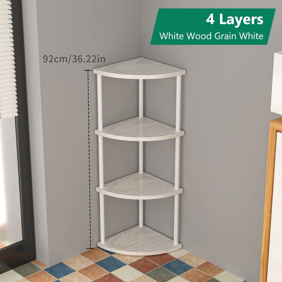 Storage Rack Wall Corner Shelf Practical Storage Rack Living Room/Kitchen/Bedroom Bookshelf Shelf Plant Rack Flower Rack 3/4/5/6