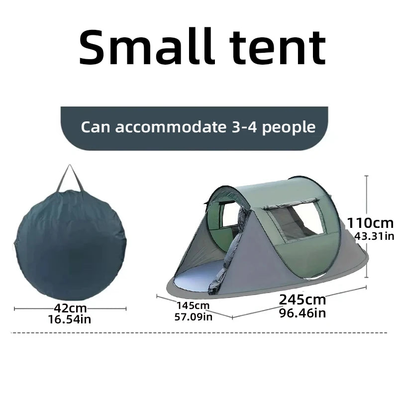 A pop-up tent, outdoor tent, camping tent, oval tent, waterproof and sun-proof travel tent, suitable for camping hiking trips