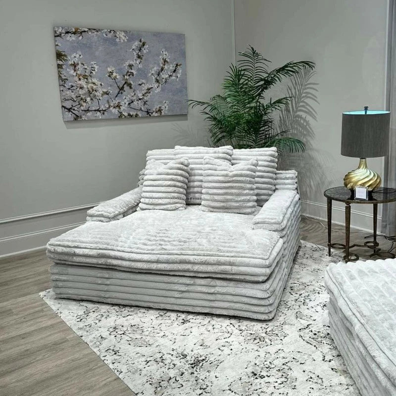 Minimalist Nordic Lazy Sofa, Thick Corduroy Cloud Design, Extra Wide Seat Depth, Vacuum Compressed Custom Living Room Furniture