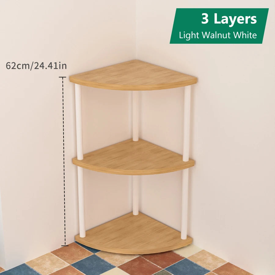 Storage Rack Wall Corner Shelf Practical Storage Rack Living Room/Kitchen/Bedroom Bookshelf Shelf Plant Rack Flower Rack 3/4/5/6