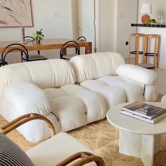 Modern Minimalist Creative Block-Style Fabric Sofa Compact Living Room Balcony Seating with Trendy Upholstery WebPopular Design