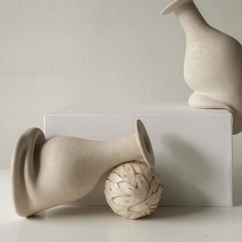 Wabi-Sabi Vases Modern Flower Vases Creative Flower Bottle Luxury Living Room Flowerpots Home Decoration Table Accessories