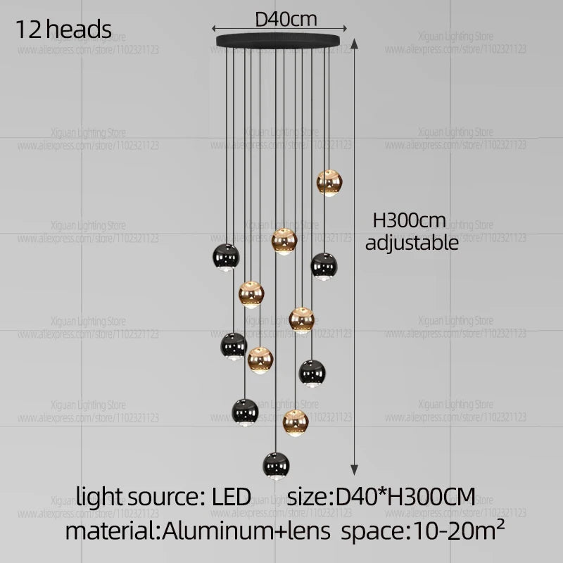 Modern Home decor Led Lights Pendant Light Lamps Chandeliers For Living Room Hanging Light Indoor Lighting LED Stair Chandelier