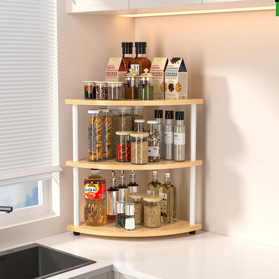 Storage Rack Wall Corner Shelf Practical Storage Rack Living Room/Kitchen/Bedroom Bookshelf Shelf Plant Rack Flower Rack 3/4/5/6