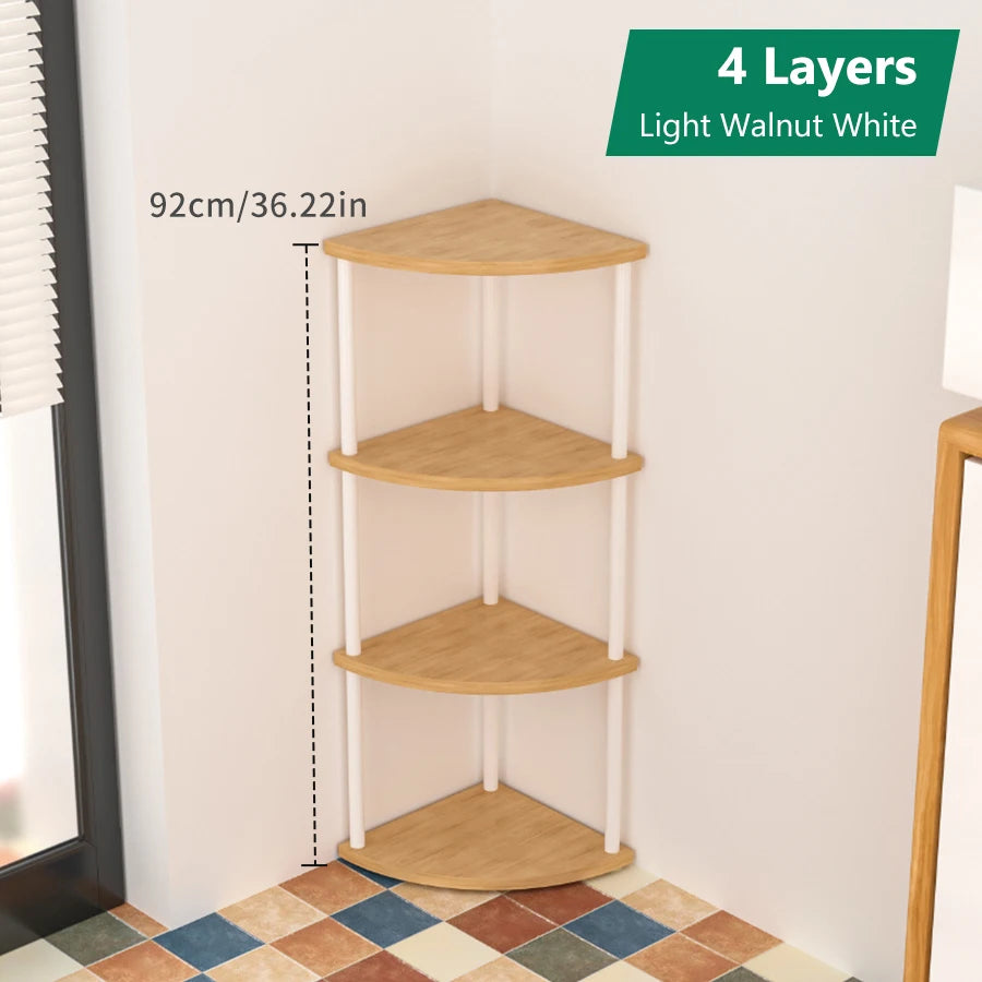 Storage Rack Wall Corner Shelf Practical Storage Rack Living Room/Kitchen/Bedroom Bookshelf Shelf Plant Rack Flower Rack 3/4/5/6