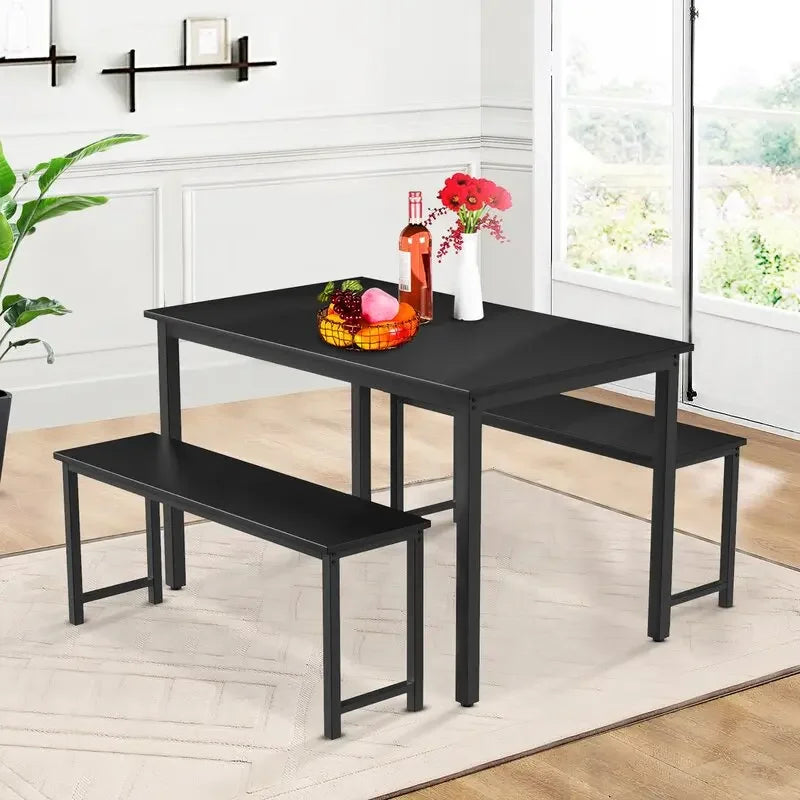 Modern Recycled Pine Dining Table Set Ultra Modern Design Goes Hand in Hand with Affordability and Versatility Dining Table