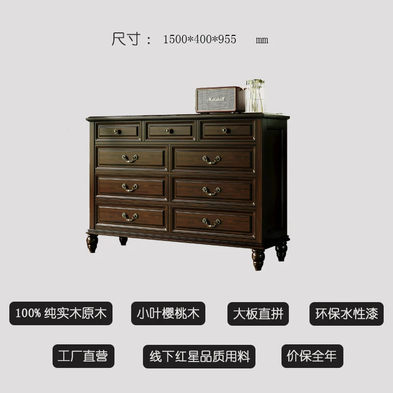 Nordic Simple Living Room Cabinets Drawers Black Solid Wood Living Room Cabinets Storage Vintage Wohnzimmer Schrank Furniture