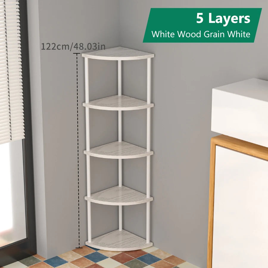 Storage Rack Wall Corner Shelf Practical Storage Rack Living Room/Kitchen/Bedroom Bookshelf Shelf Plant Rack Flower Rack 3/4/5/6