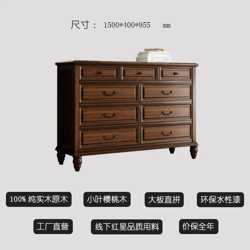 Nordic Simple Living Room Cabinets Drawers Black Solid Wood Living Room Cabinets Storage Vintage Wohnzimmer Schrank Furniture
