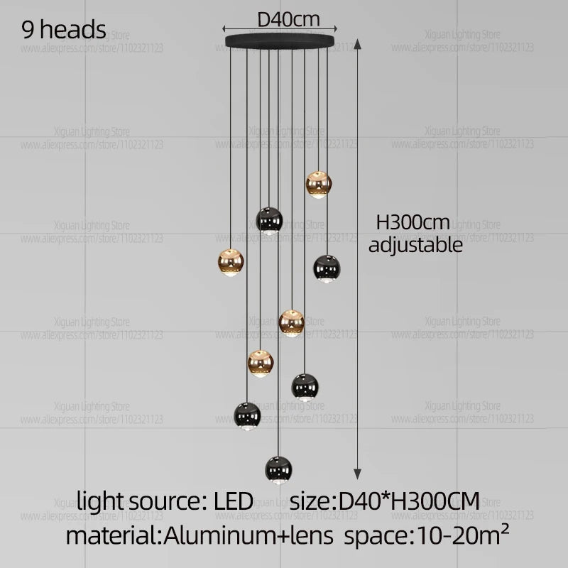 Modern Home decor Led Lights Pendant Light Lamps Chandeliers For Living Room Hanging Light Indoor Lighting LED Stair Chandelier