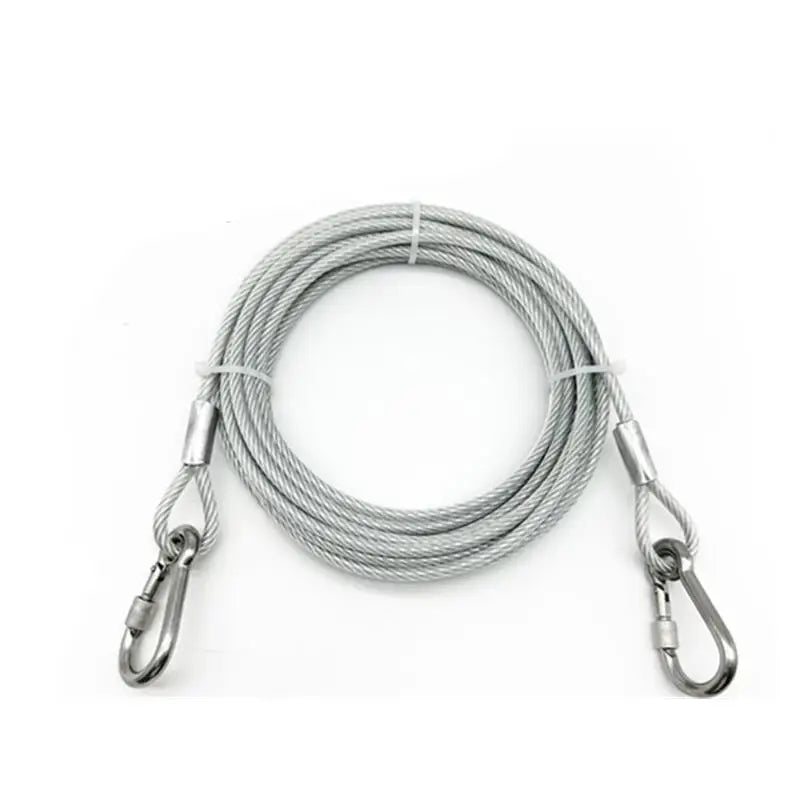 Pet Outdoor Double Hook Extended Steel Wire Rope Dog Rope Pet Traction Rope Anti Bite Dog Chain Metal Hooks Pet Supplies