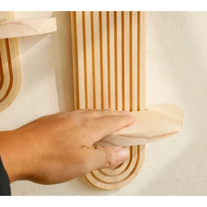 Boho Style Wooden Shelves, Wall Mounted Storage Rack Modern Home Decor ,Display Decoration for Living Room