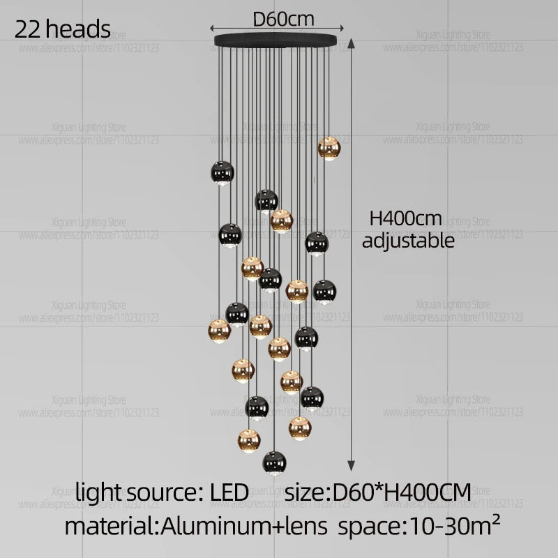 Modern Home decor Led Lights Pendant Light Lamps Chandeliers For Living Room Hanging Light Indoor Lighting LED Stair Chandelier