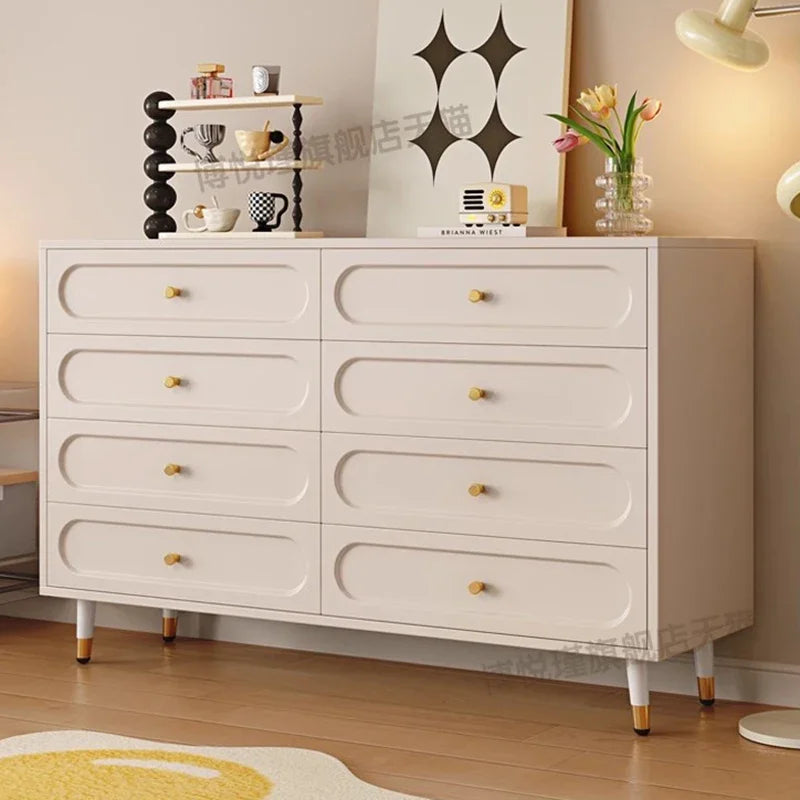 Modern Simple Dresser Cabinet Minimalist Cream Hidden Storage Living Room Cabinets Stylish Handles Dressoir Kast Furniture