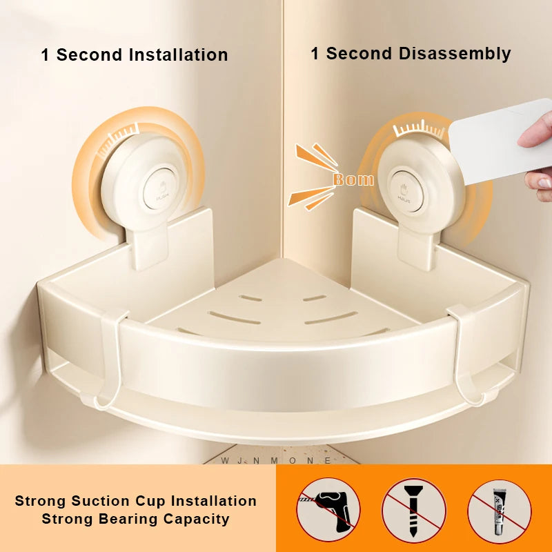 Bathroom Storage Rack Punch Free Nail-free Shower Corner Wall Shelf Makeup Product Shampoo Organizer Bathroom Accessories Holder