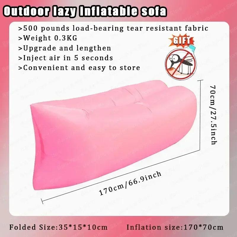Outdoor Air Lazy Inflatable Sofa Bag Portable Camping Sofa Air Sleeping Bag Lunch Break Mattress Music Festival Portable Sofa