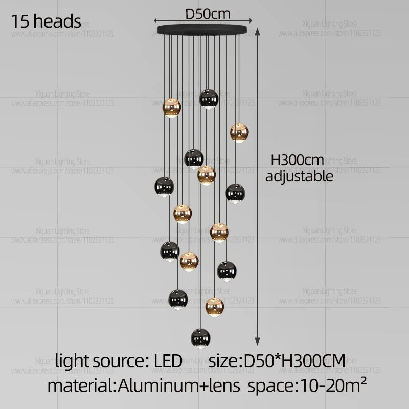 Modern Home decor Led Lights Pendant Light Lamps Chandeliers For Living Room Hanging Light Indoor Lighting LED Stair Chandelier