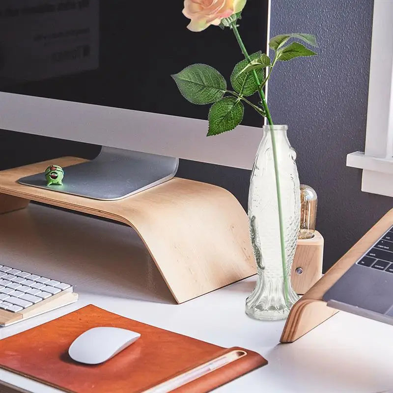 Vase Glass Flower Fish Vases Centerpiece Table Plant Floral Holder Decorative Pot Wedding Crystal Bud Shaped Container Bottles