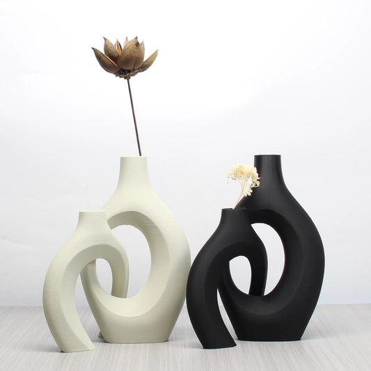 A Set of Bohemian Style Art Vases, Home Decoration Vases, Perfect Choice for Home and Office Decoration, Suitable for Living Room, Bedroom and Wedding Center Furnishings